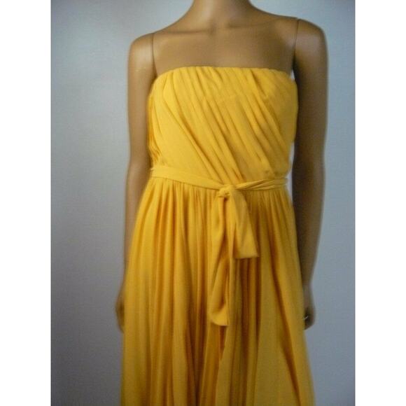 $398 Michael Costello X Revolve Carrie Golden Yellow Chiffon Gown Small NWT - Picture 5 of 9